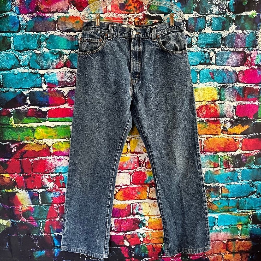 LEVI'S 517 Bootcut 34 x 34 Blue Jeans Men's Made in Mexico Denim - Picture 2 of 10